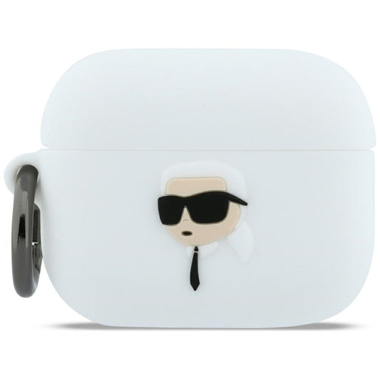 Θήκη Karl Lagerfeld 3D Karl's Head για Apple AirPods Pro 3, Λευκή