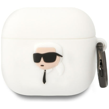 Θήκη Karl Lagerfeld 3D NFT Karl's Head για Apple AirPods 4, Λευκή