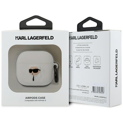 Θήκη Karl Lagerfeld 3D NFT Karl's Head για Apple AirPods 4, Λευκή