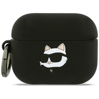 Θήκη Karl Lagerfeld Silicone Choupette's Head 3D για Apple AirPods Pro 3, Μαύρη
