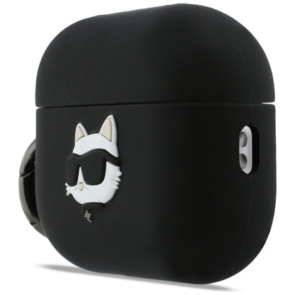 Θήκη Karl Lagerfeld Silicone Choupette's Head 3D για Apple AirPods Pro 3, Μαύρη