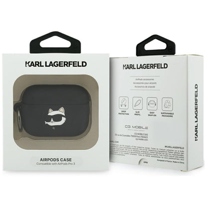 Θήκη Karl Lagerfeld Silicone Choupette's Head 3D για Apple AirPods Pro 3, Μαύρη