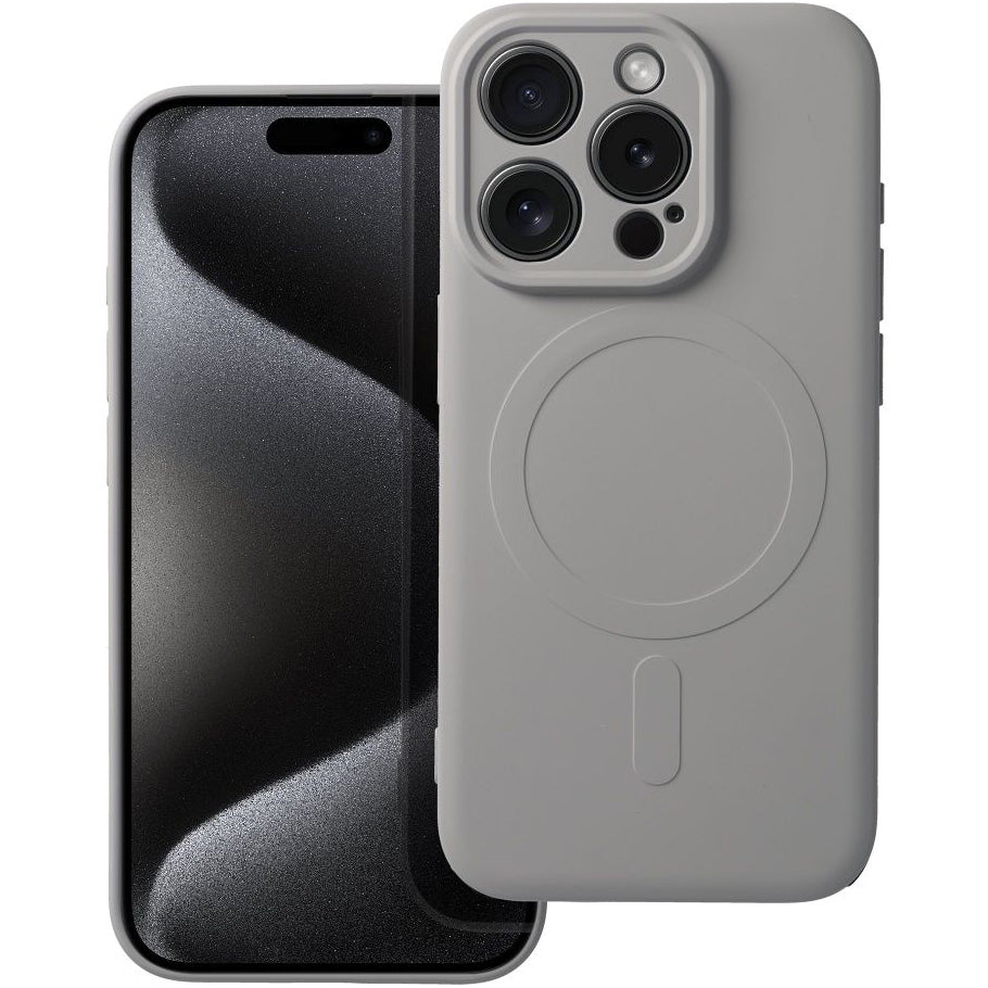 Θήκη MagSafe για Apple iPhone 15 Pro Max, OEM, Silicone Mag, Γκρι