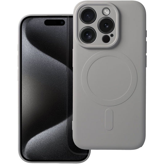 Θήκη MagSafe για Apple iPhone 15 Pro Max, OEM, Silicone Mag, Γκρι