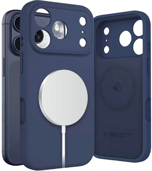 Θήκη MagSafe για Apple iPhone 17 Pro, Tech-Protect, Σιλικόνη, Μπλε Ναυτικό