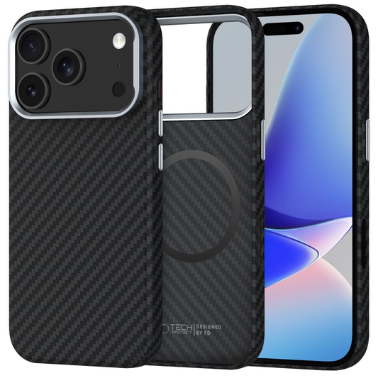 Θήκη MagSafe για Apple iPhone 17 Pro, Tech-Protect, Ion Carbon, Μαύρη