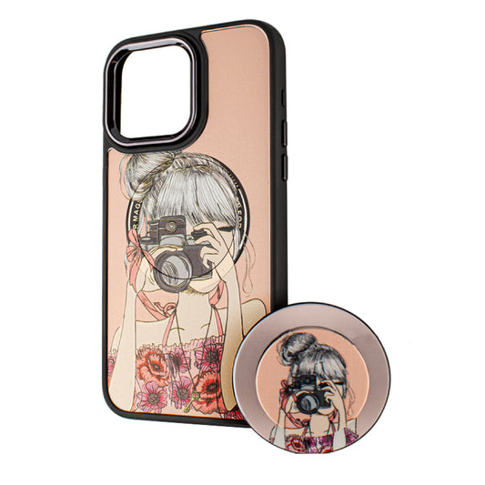 Θήκη MagSafe για Apple iPhone 13 Pro Max, BOTER, MagPopsocket Photo Girl, Πολύχρωμο