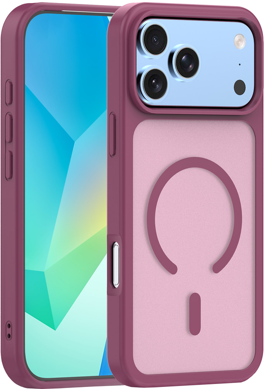 Θήκη MagSafe για Apple iPhone 18 Pro Max / 17 Pro Max, OEM, Mag Matt Big Hole, Βυσσινί