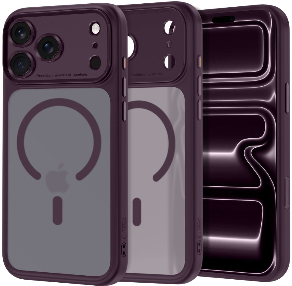 Θήκη MagSafe για Apple iPhone 18 Pro Max / 17 Pro Max, Tech-Protect, MagPeak CC, Βυσσινί Ματ