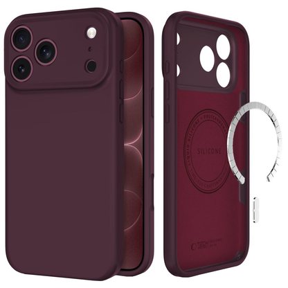 Θήκη MagSafe για Apple iPhone 18 Pro / 17 Pro, Tech-Protect, σιλικόνη, μπορντό
