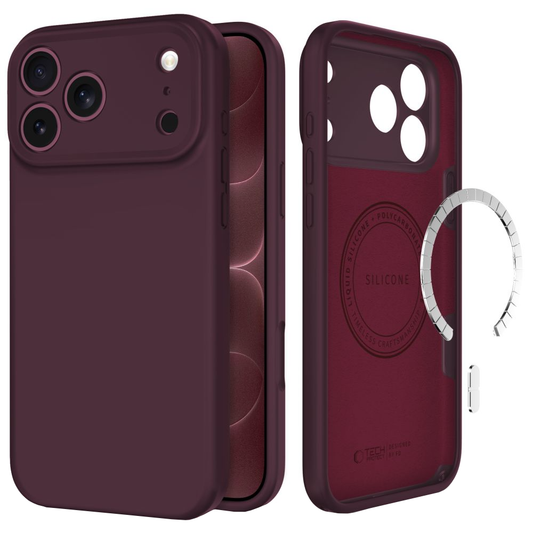 Θήκη MagSafe για Apple iPhone 18 Pro Max / 17 Pro Max, Tech-Protect, σιλικόνη, μπορντό