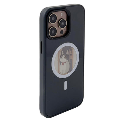 Θήκη MagSafe για Apple iPhone 15 Pro Max, OEM, Στρογγυλή Οθόνη Smart E-Ink, Μαύρη