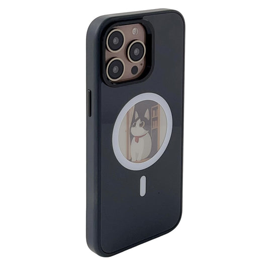 Θήκη MagSafe για Apple iPhone 16 Pro, OEM, Στρογγυλή Οθόνη Smart E-Ink, Μαύρη
