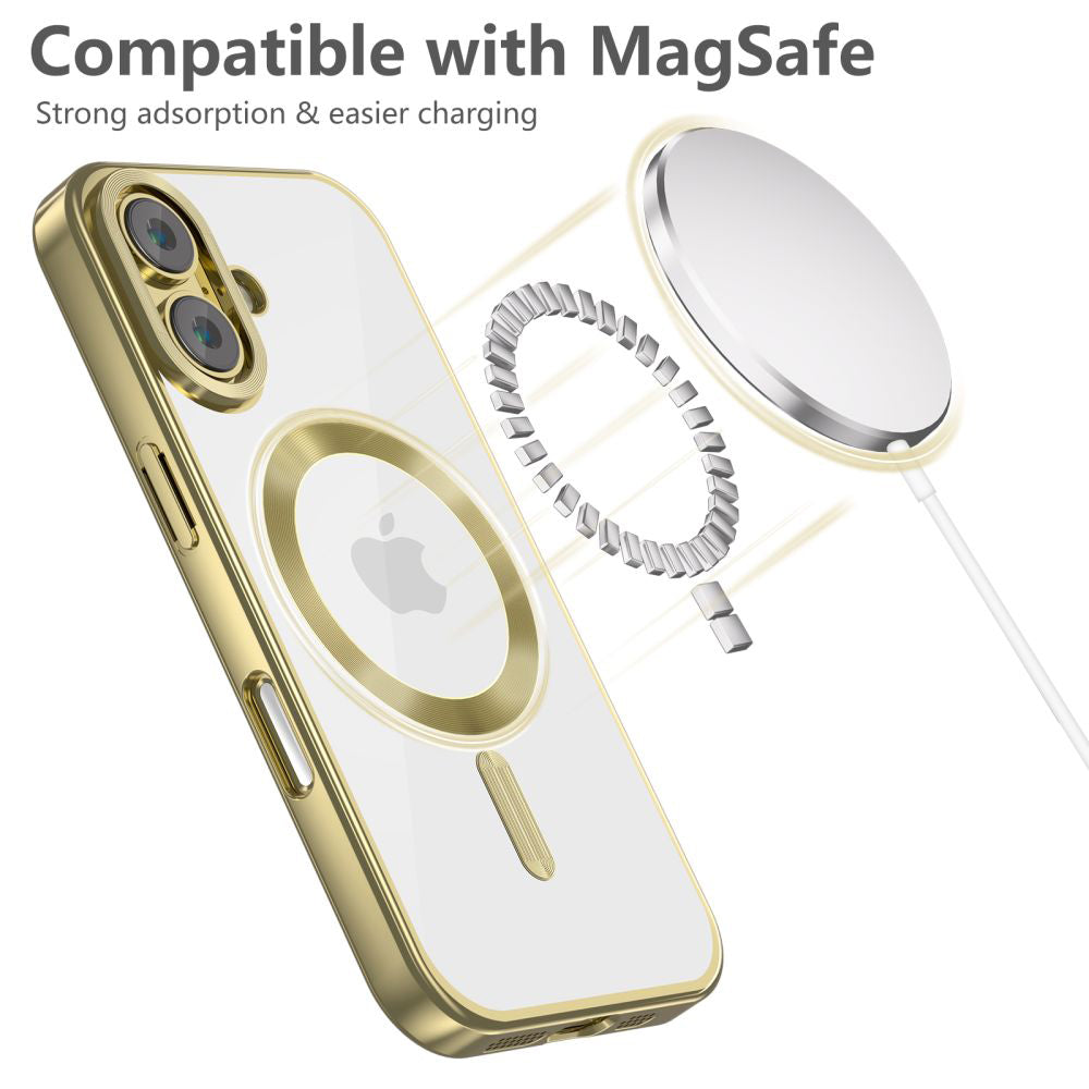 Θήκη MagSafe για Apple iPhone 16, Tech-Protect, Magflex Satin, Χρυσό 