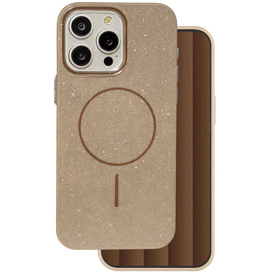 Θήκη MagSafe για Apple iPhone 15 Pro, OEM, Glitter Thin Mag, Καφέ