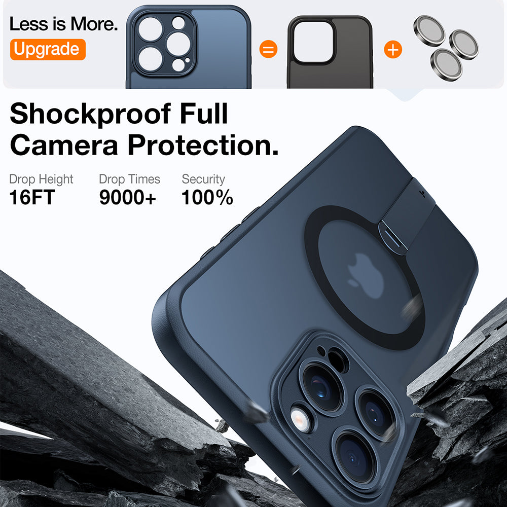 MagSafe Case for Apple iPhone 16 Pro, Torras, Pstand Spin, Black