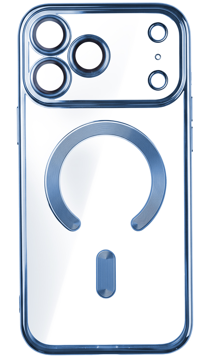 MagSafe Case for Apple iPhone 18 Pro / 17 Pro, OEM, Color Chrome Mag, Blue