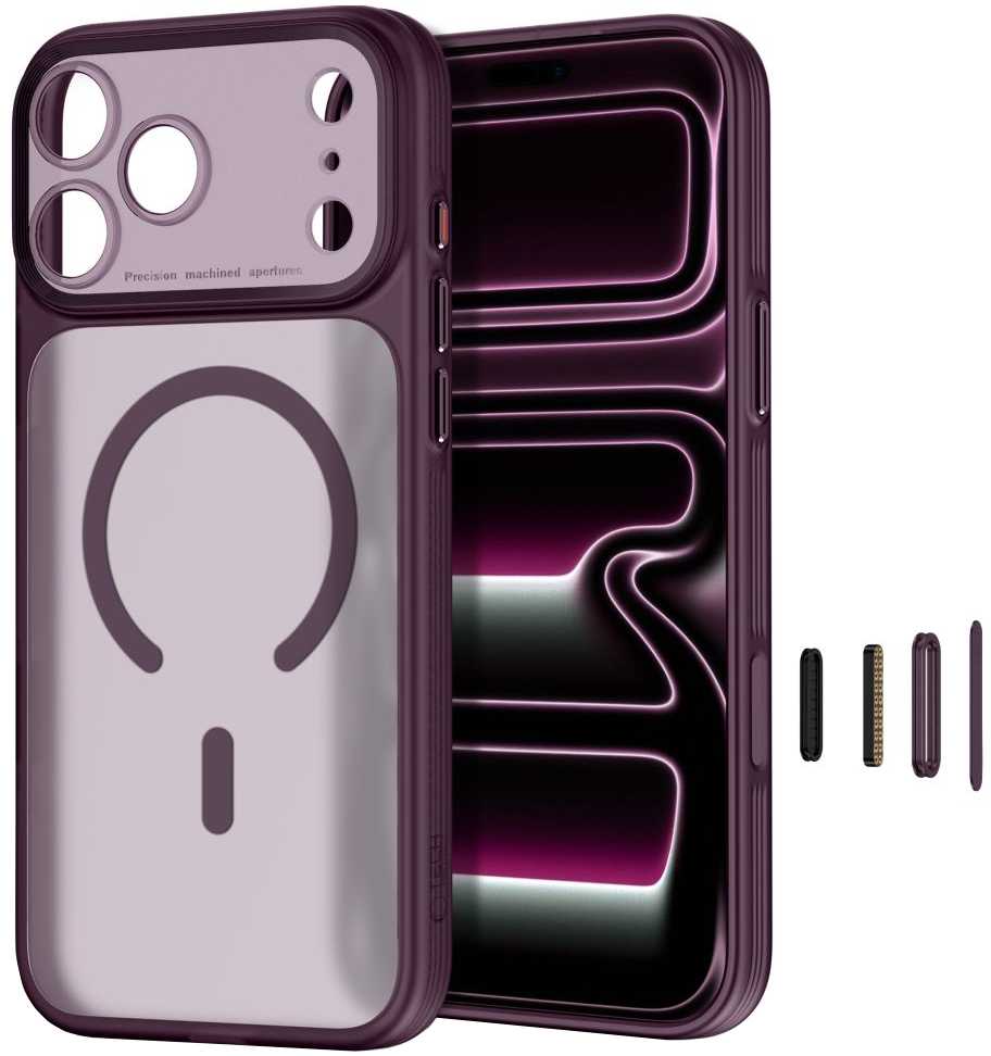 MagSafe Case for Apple iPhone 18 Pro / 17 Pro, Tech-Protect, MagPeak CC, Matte Burgundy