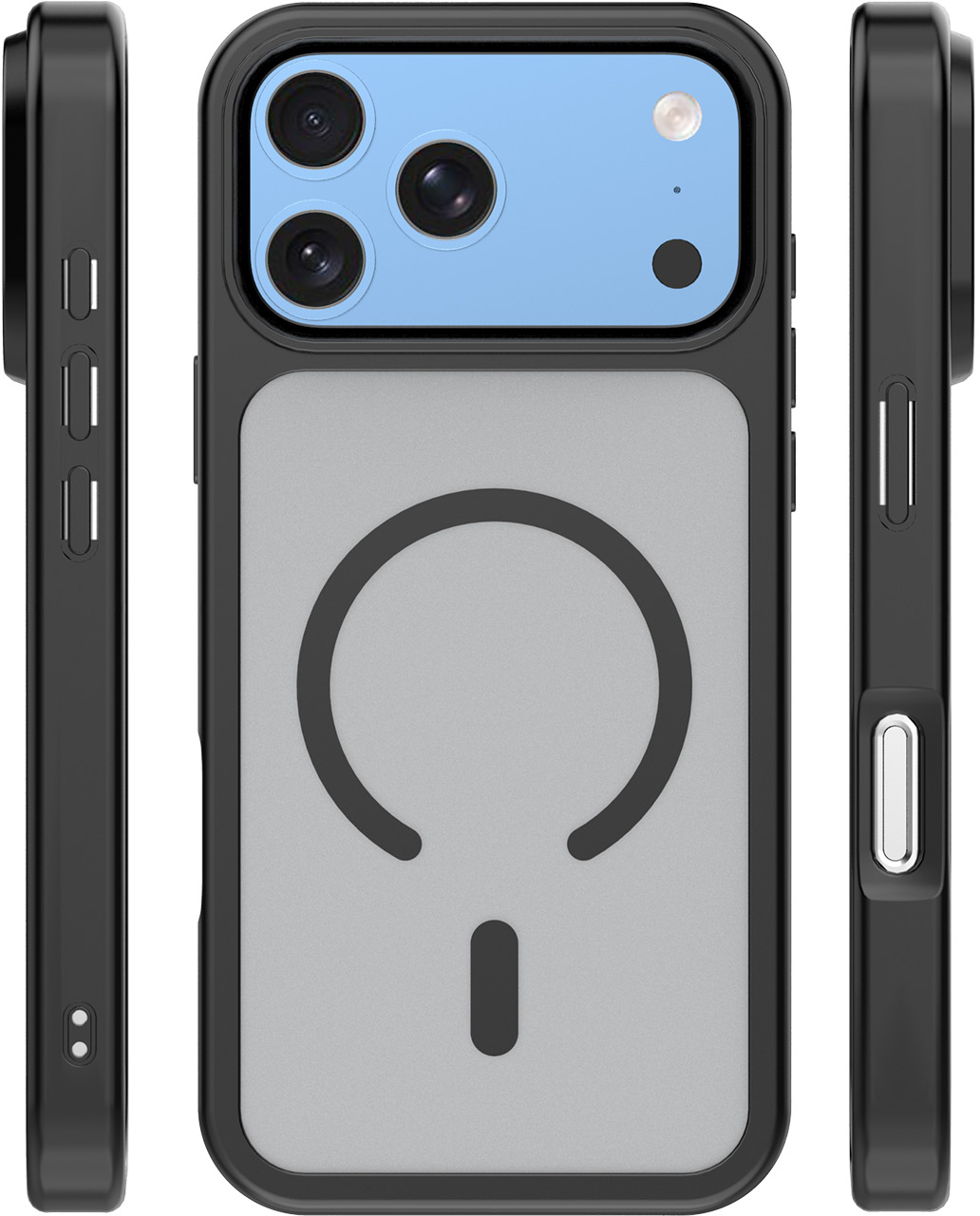 MagSafe Case for Apple iPhone 18 Pro / 17 Pro, OEM, Mag Matt Big Hole, Black