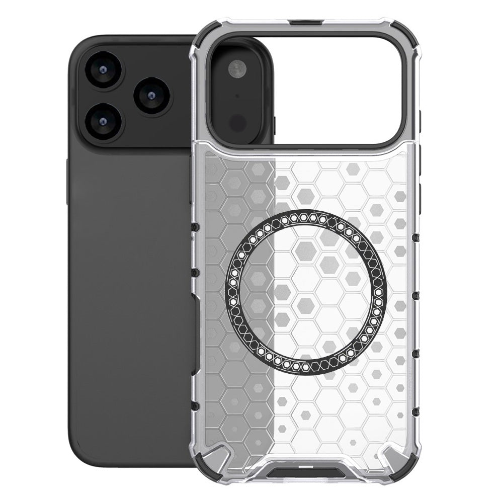 Θήκη MagSafe για Apple iPhone 17 Pro Max, Techsuit, HoneyComb Shield, Λευκή