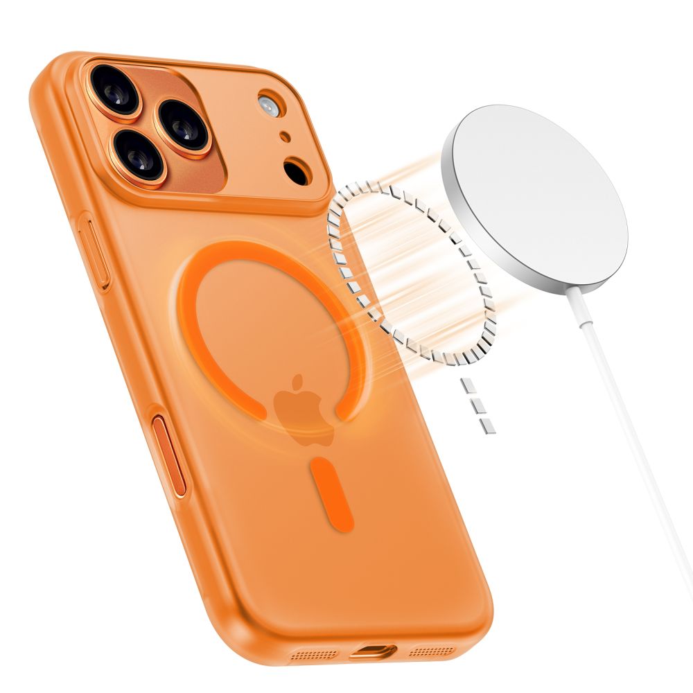 Θήκη MagSafe για Apple iPhone 17 Pro Max, Tech-Protect, MagSlim, Ματ Πορτοκαλί