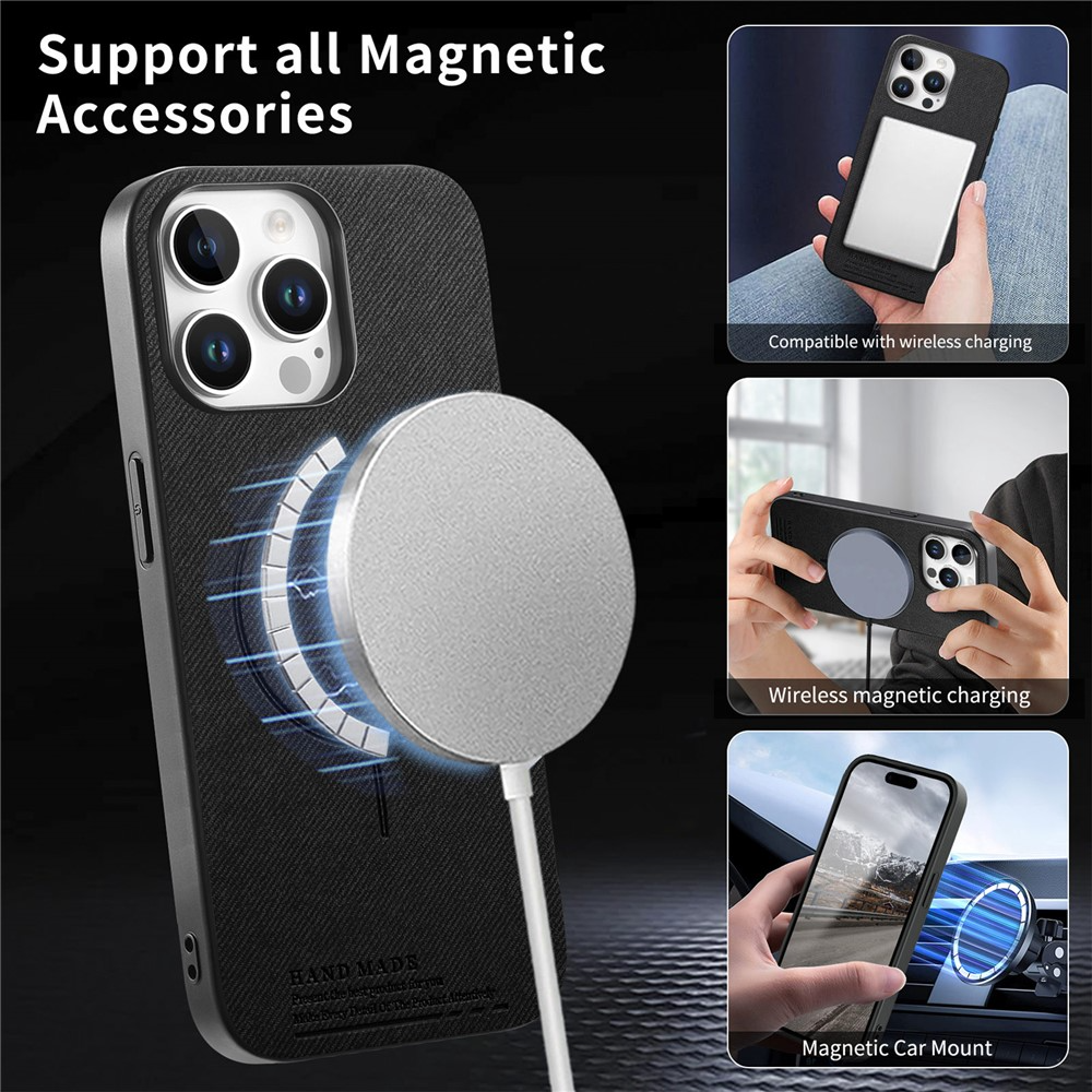 Θήκη MagSafe για Apple iPhone 16 Pro Max, OEM, Υφασμάτινη, Μαύρη