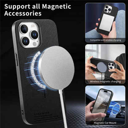 Θήκη MagSafe για Apple iPhone 16 Pro Max, OEM, Υφασμάτινη, Μαύρη