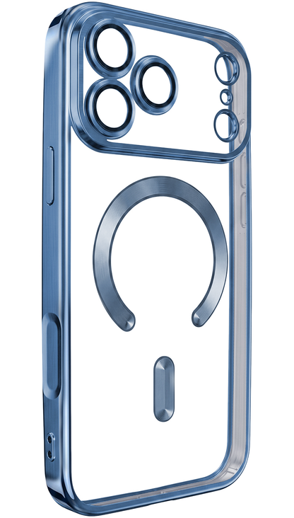 MagSafe Case for Apple iPhone 18 Pro / 17 Pro, OEM, Color Chrome Mag, Blue
