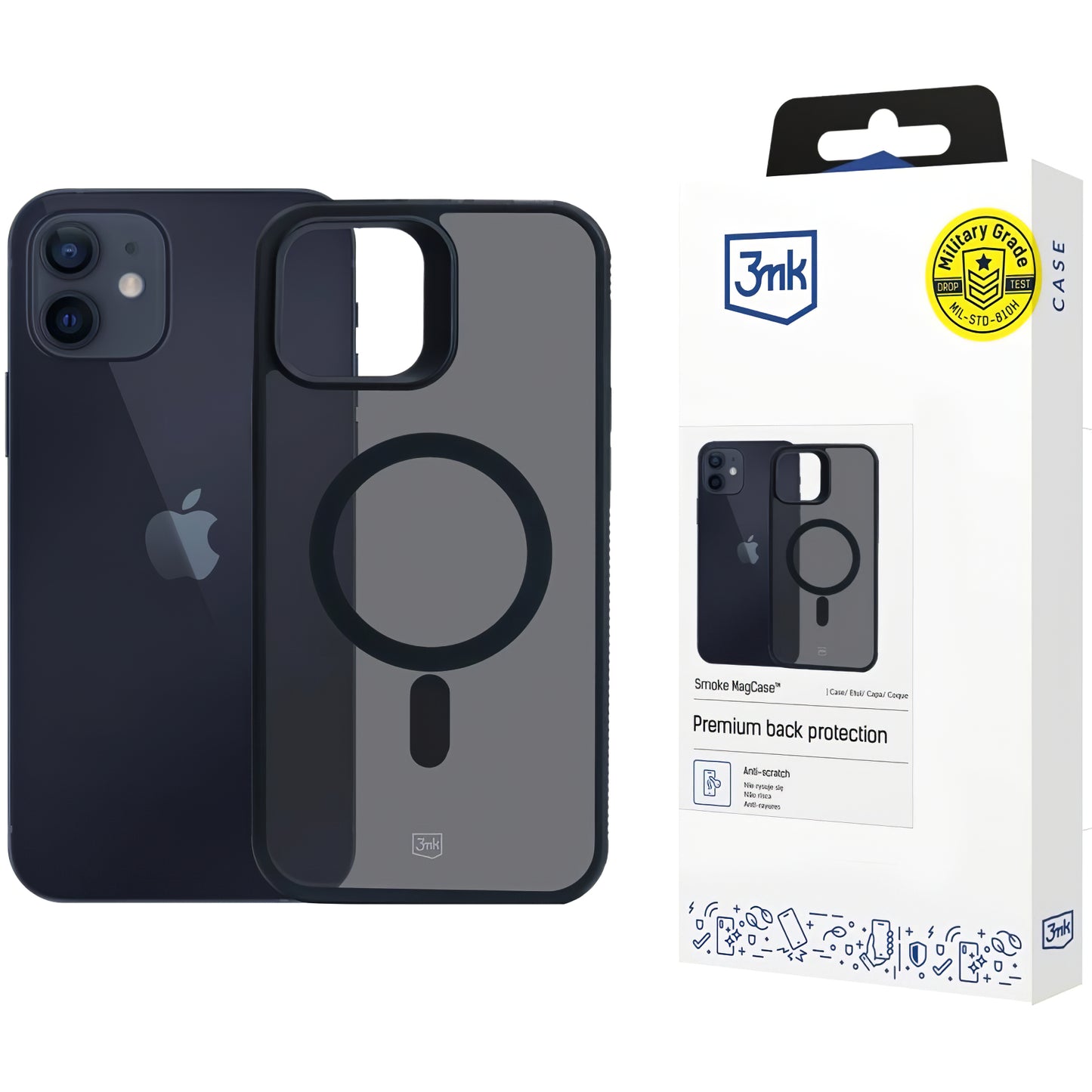 Θήκη MagSafe για Apple iPhone 12 / 12 Pro, 3MK, Smoke MagCase, Μαύρο