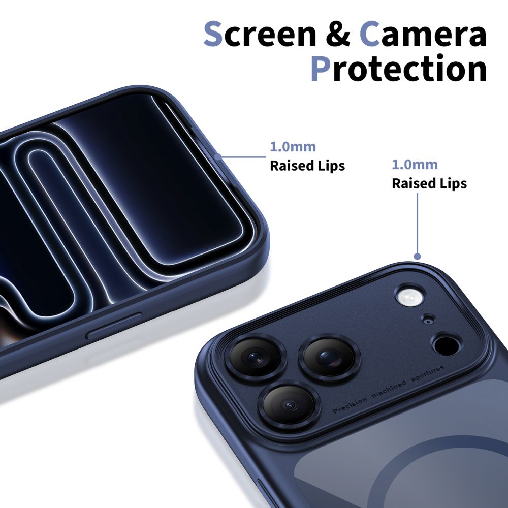 MagSafe Case for Apple iPhone 17 Pro Max, Tech-Protect, MagPeak, Navy Blue
