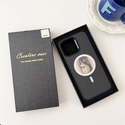 Θήκη MagSafe για Apple iPhone 15 Pro Max, OEM, Στρογγυλή Οθόνη Smart E-Ink, Μαύρη