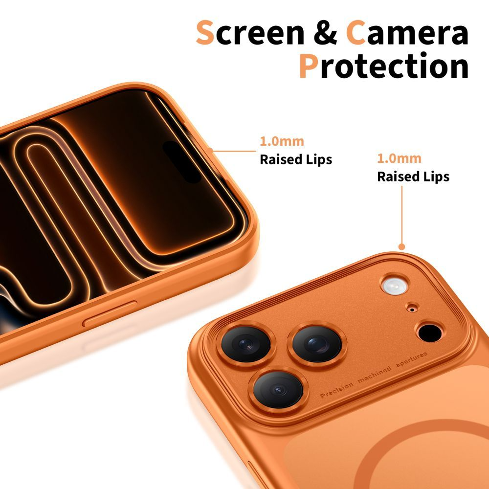 MagSafe Case for Apple iPhone 17 Pro, Tech-Protect, MagPeak, Matte Orange