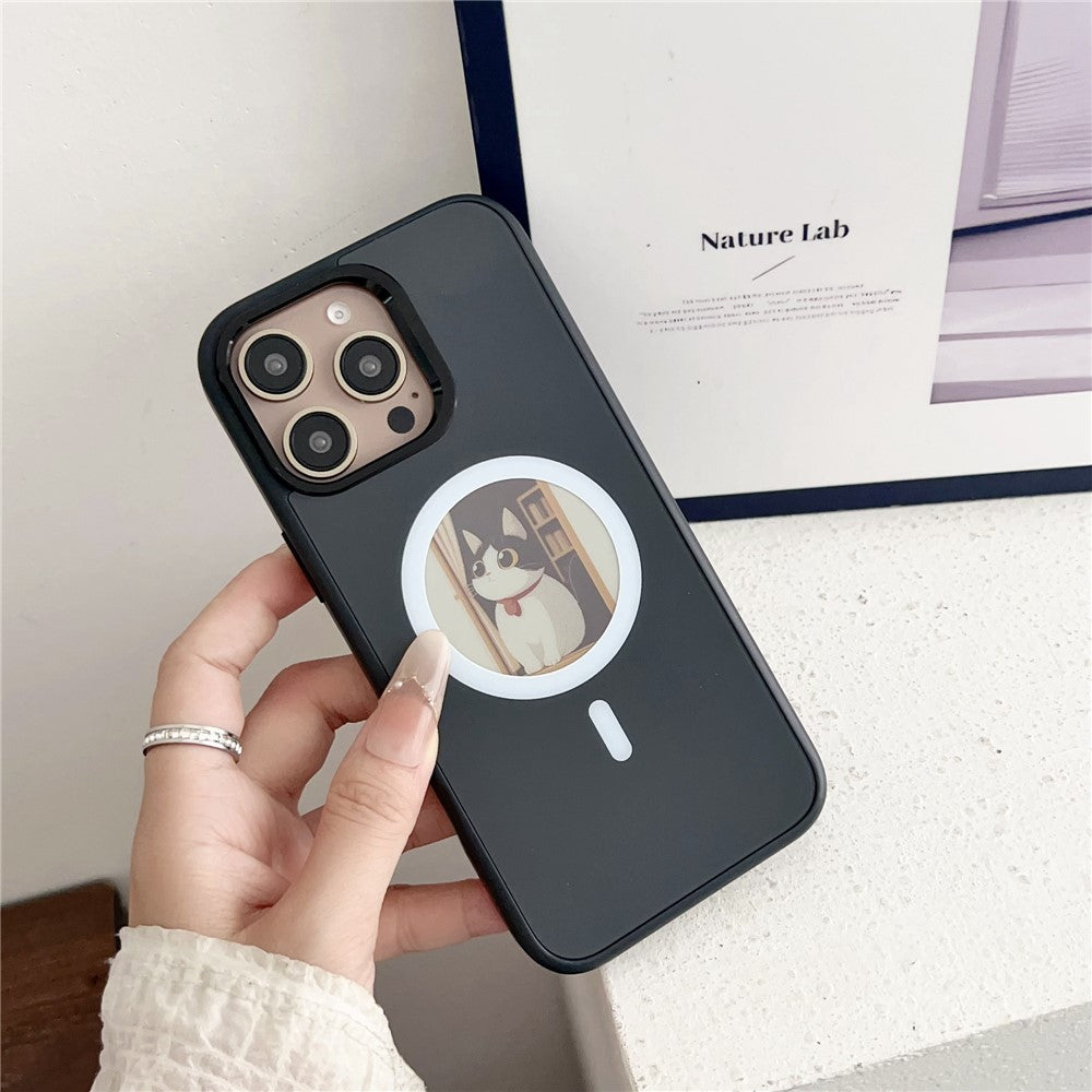 Θήκη MagSafe για Apple iPhone 15 Pro Max, OEM, Στρογγυλή Οθόνη Smart E-Ink, Μαύρη