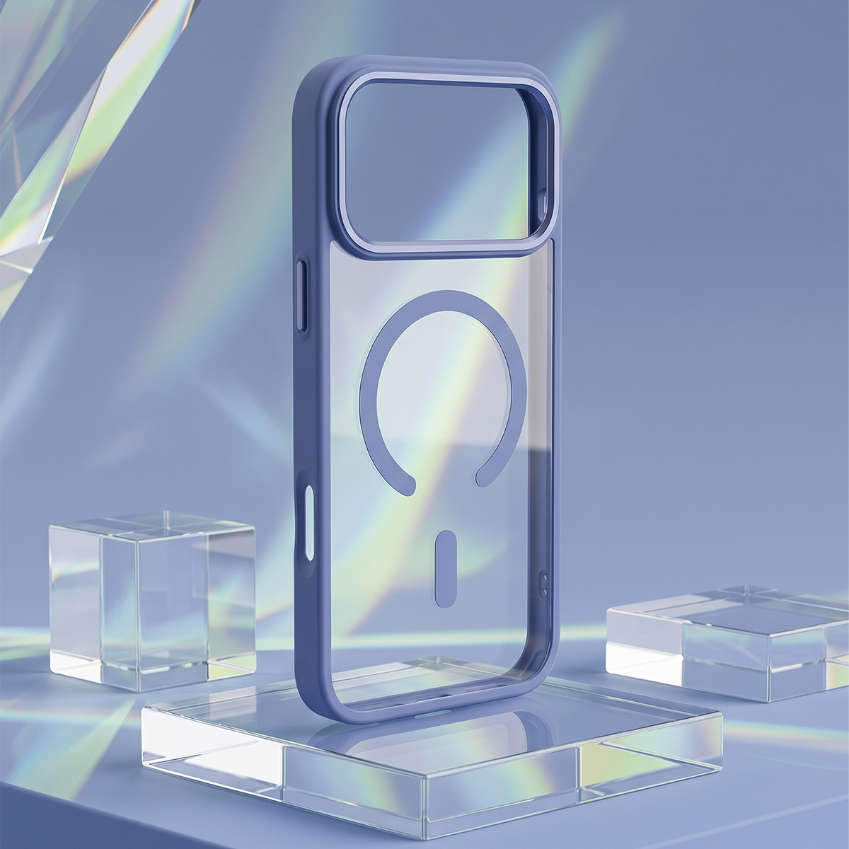 Θήκη MagSafe για Apple iPhone 18 Pro Max / 17 Pro Max, OEM, Χρώμα Clear Mag, Μπλε