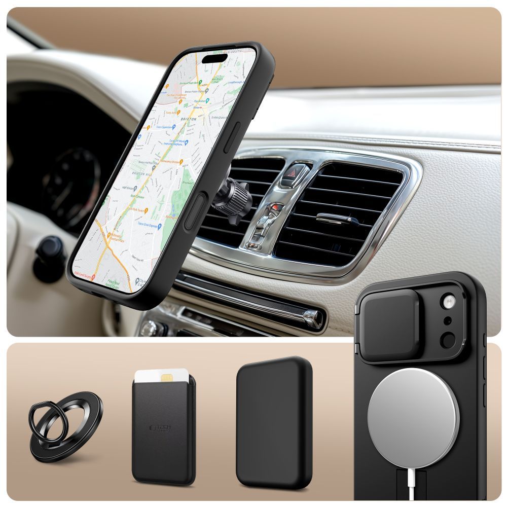 Θήκη MagSafe για Apple iPhone 17 Pro Max, Tech-Protect, Kevlar Aura, Μαύρη