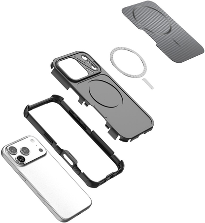 Θήκη MagSafe για Apple iPhone 18 Pro Max / 17 Pro Max, OEM, Προστασία από Άνθρακα και Γωνίες, Μαύρη