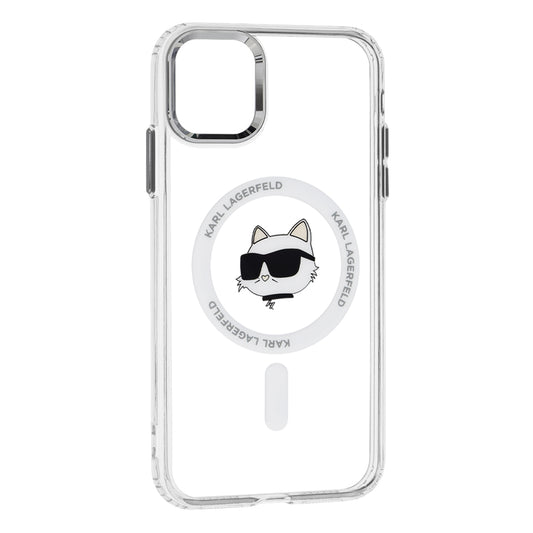 Θήκη MagSafe για Apple iPhone 11, Karl Lagerfeld, IML Metal Choupette's Head, Λευκή