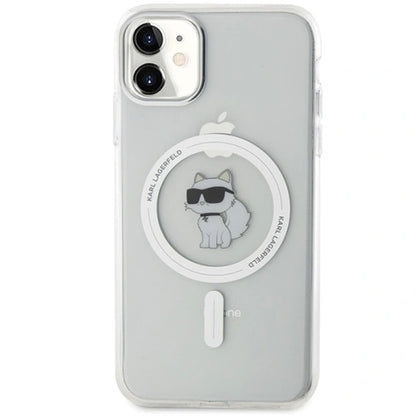 Θήκη MagSafe για Apple iPhone 11, Karl Lagerfeld, IML Metal Choupette's Head, Λευκή