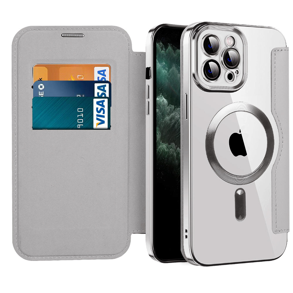 Θήκη MagSafe για Apple iPhone 11 Pro Max, Techsuit, SmartMag Book, Γκρι