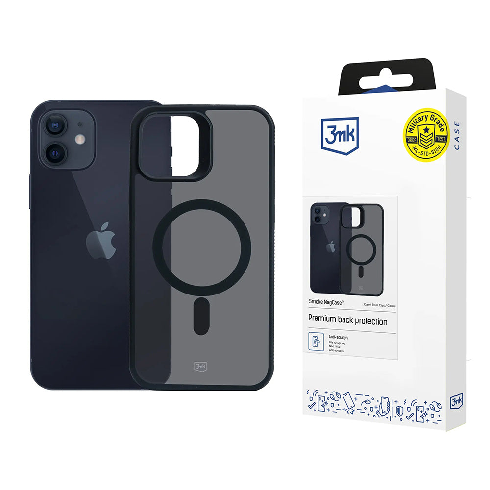 Θήκη MagSafe για Apple iPhone 12 / 12 Pro, 3MK, Smoke MagCase, Μαύρο