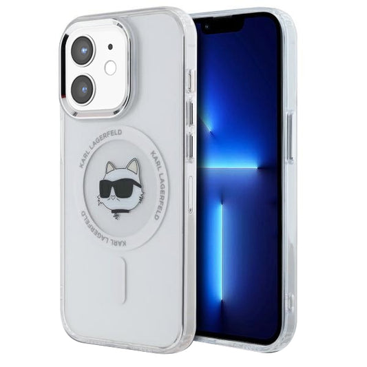 Θήκη MagSafe για Apple iPhone 12 / 12 Pro, Karl Lagerfeld, IML Metal Choupette's Head, Λευκή