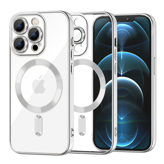 Θήκη MagSafe για Apple iPhone 12 Pro Max, Techsuit, Luxury Crystal, Ασημί