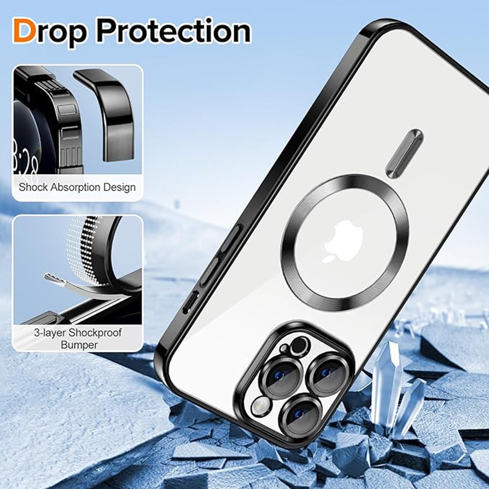 Θήκη MagSafe για Apple iPhone 12 Pro Max, Techsuit, Luxury Crystal, Μαύρη