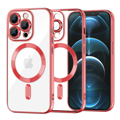 Θήκη MagSafe για Apple iPhone 12 Pro Max, Techsuit, Luxury Crystal, Κόκκινη