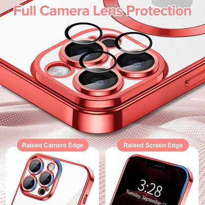 Θήκη MagSafe για Apple iPhone 12 Pro Max, Techsuit, Luxury Crystal, Κόκκινη