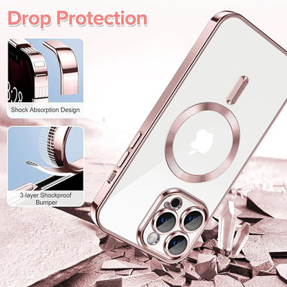Θήκη MagSafe για Apple iPhone 12 Pro Max, Techsuit, Luxury Crystal, Ροζ