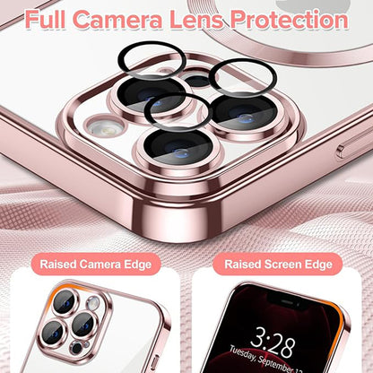 Θήκη MagSafe για Apple iPhone 12 Pro Max, Techsuit, Luxury Crystal, Ροζ