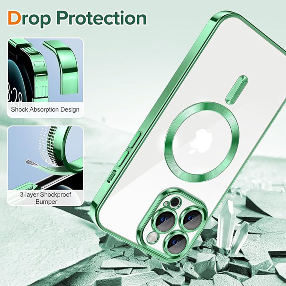 Θήκη MagSafe για Apple iPhone 12 Pro Max, Techsuit, Luxury Crystal, Ανοιχτό Πράσινο