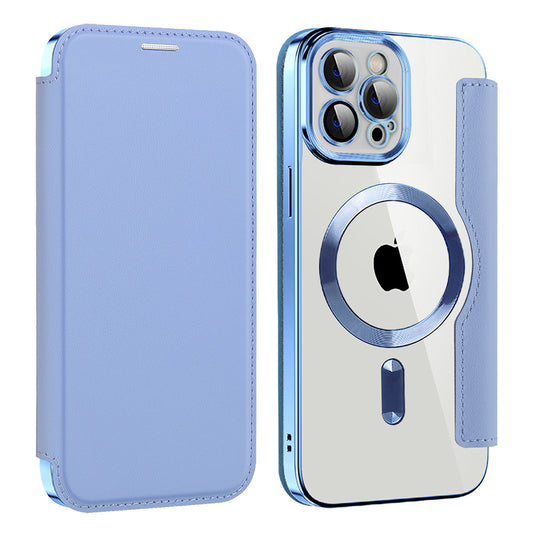 Θήκη MagSafe για Apple iPhone 12 Pro Max, Techsuit, SmartMag Book, Μπλε