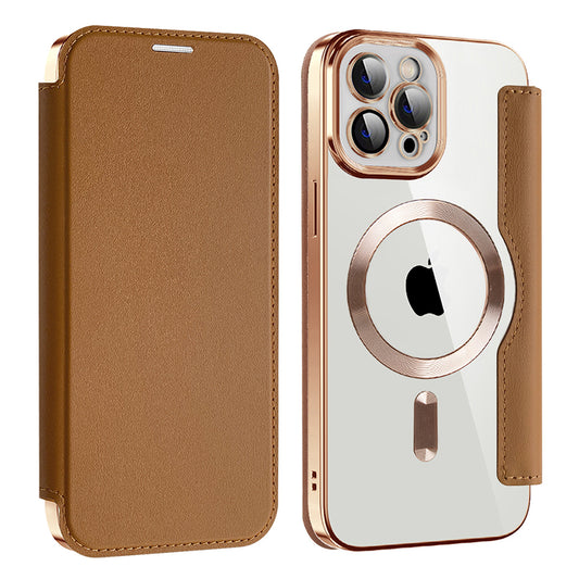 Θήκη MagSafe για Apple iPhone 12 Pro Max, Techsuit, SmartMag Book, Καφέ
